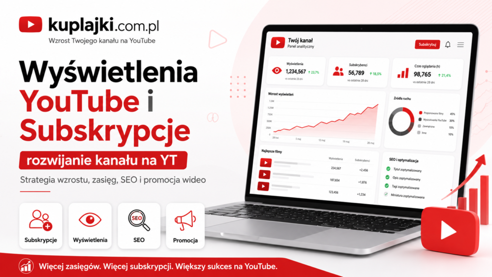 Zdjęcie okładkowe wpisu: Wyświetlenia YouTube i Subskrypcje – rozwijanie kanału na YT