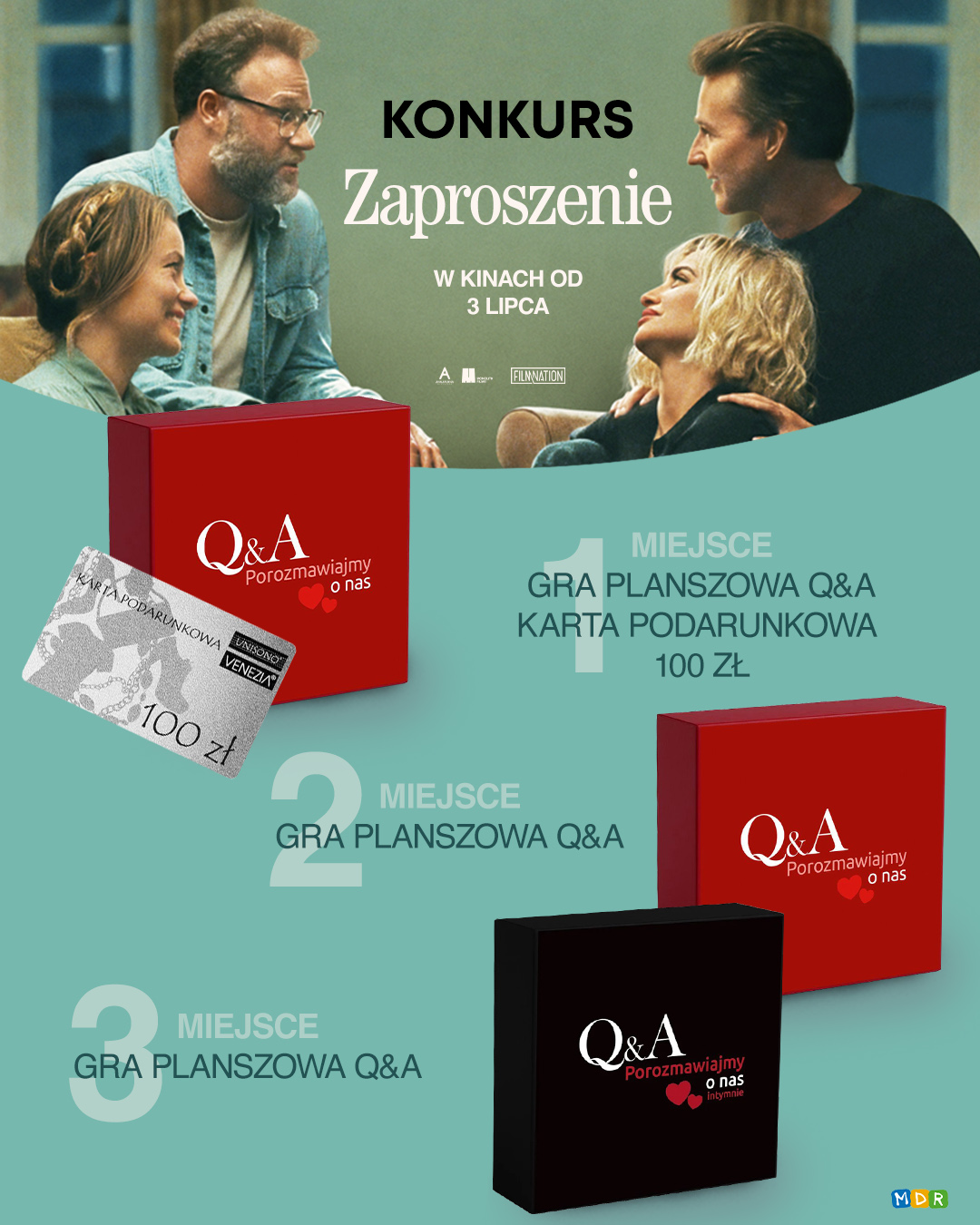 Konkurs: Wygraj grę planszową Q&A Porozmawiajmy o nas i inne nagrody! Zaproszenie już w kinach!