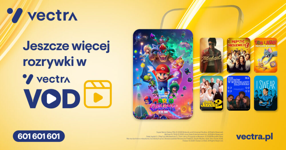 Zdjęcie okładkowe wpisu: Letnie kino w Vectra VOD. Super Mario Galaxy Film, Mortal Kombat 2 i ponad 50 nowych tytułów